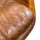 Paire de fauteuils pivotants vintage en cuir cognac par Eugen Schmidt