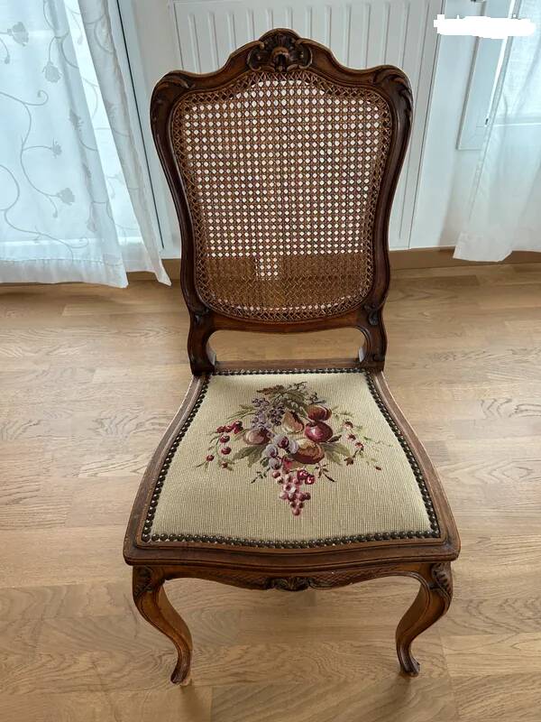 Antique Louis XV style walnut chair