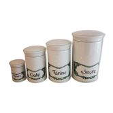 4 Louroux porcelain kitchen pots