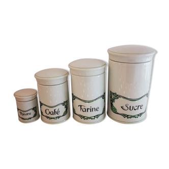 4 Louroux porcelain kitchen pots