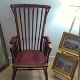 wicker and leather high chair
