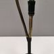 Old cast iron table lamp with brass bend and 3 light sources