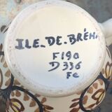 Coquetier et pichet en ceramique emaillée artisanal, peint a la main brehat