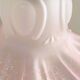Tulip-shaped pendant light in white and pink glass