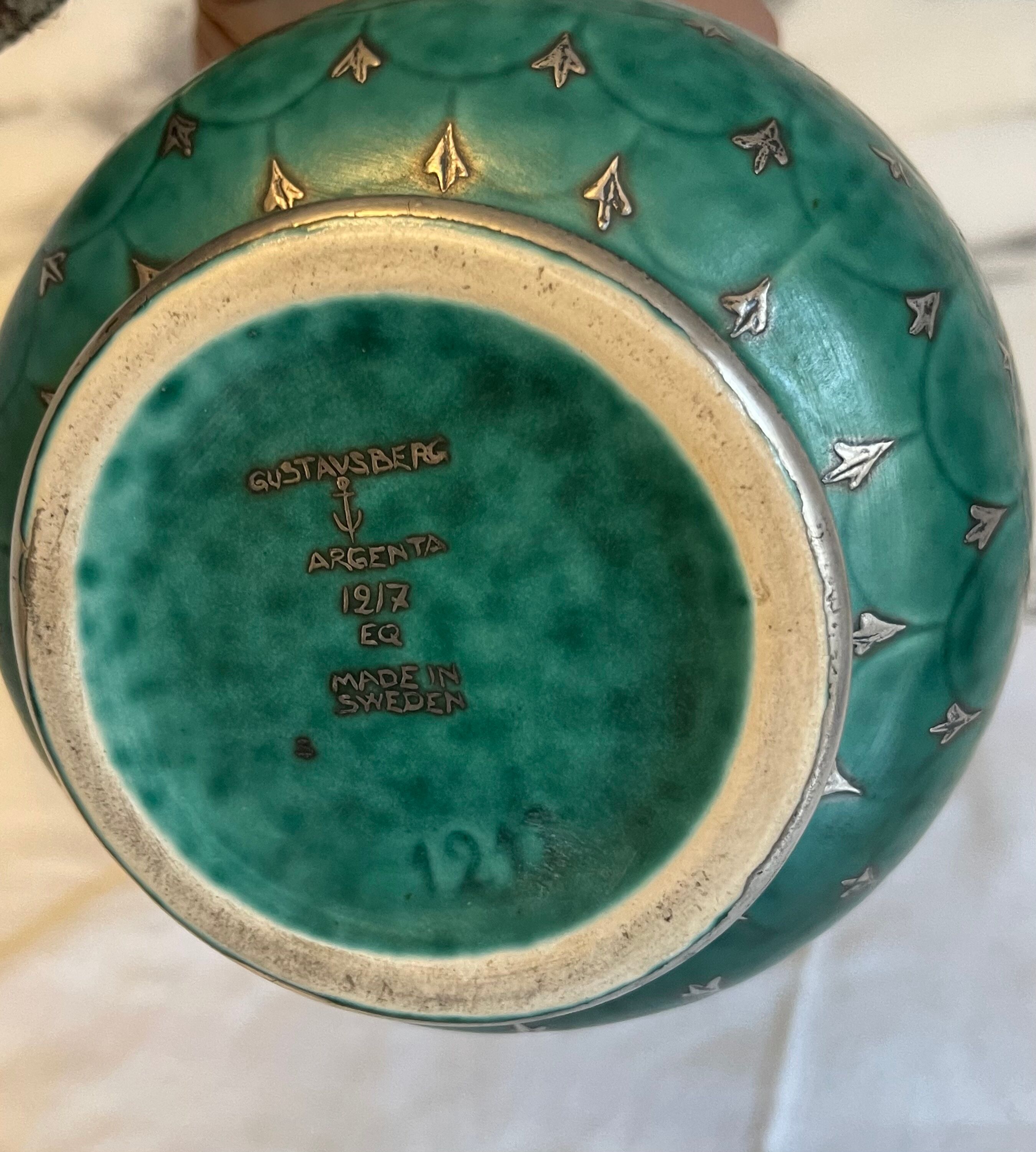 Vase Gustavsberg argenta wilhelm kage