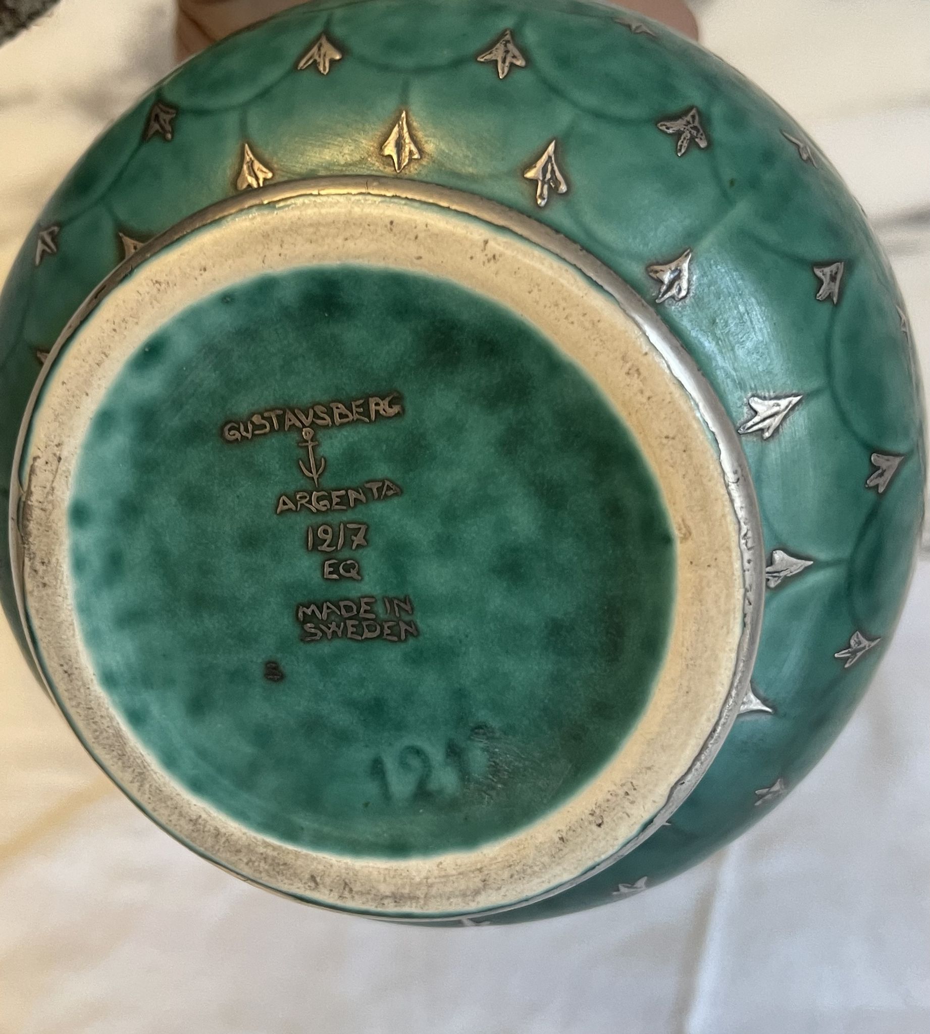 Vase Gustavsberg argenta wilhelm kage
