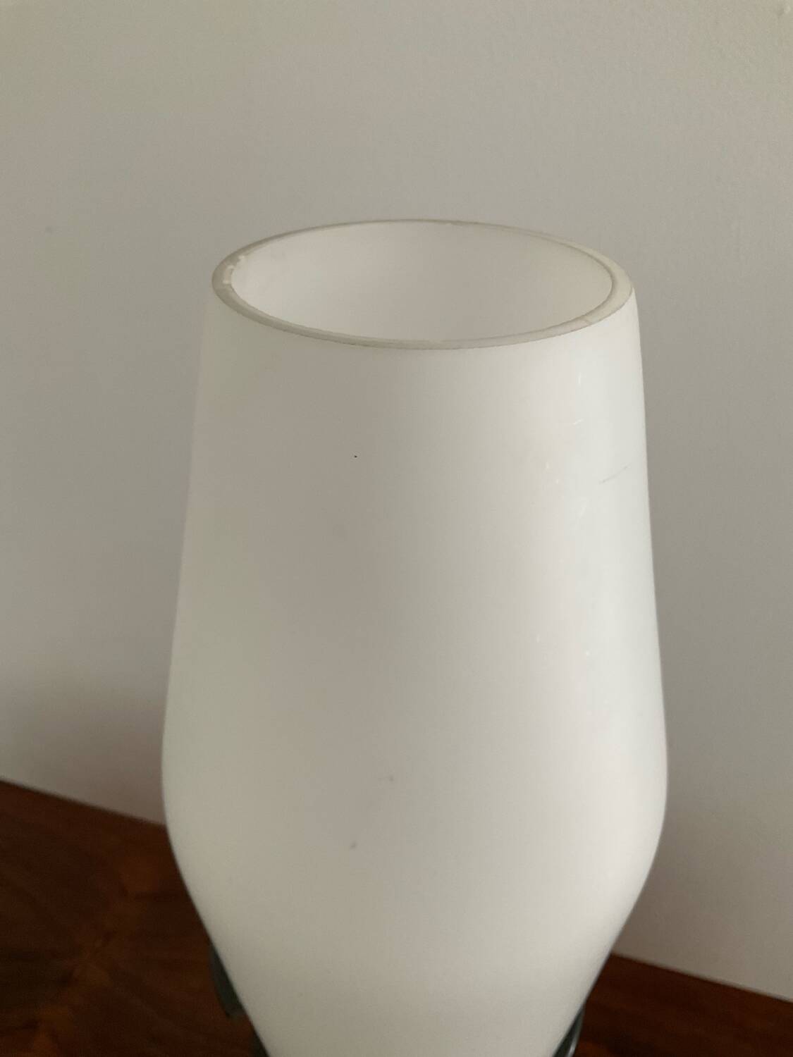 Vintage opaline and metal lamp