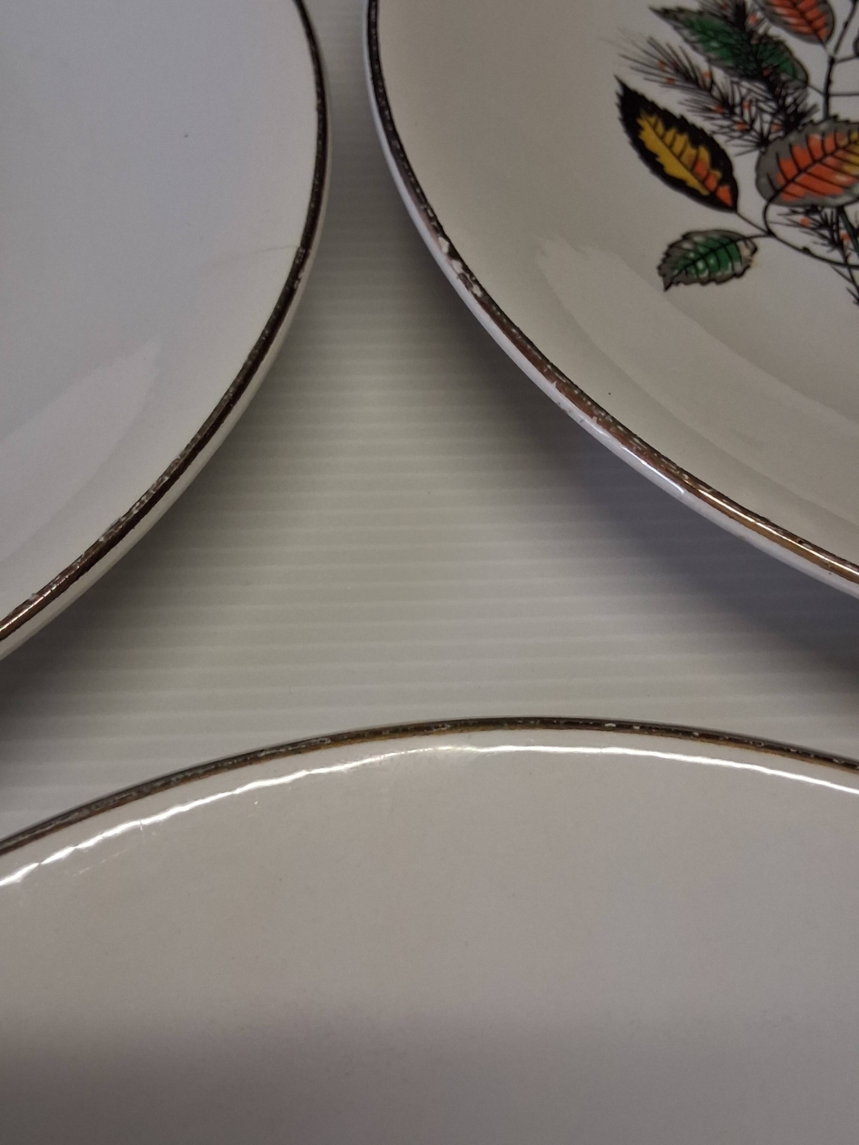 Set of 6 flat plates from Digoin Sarreguemines in good condition.