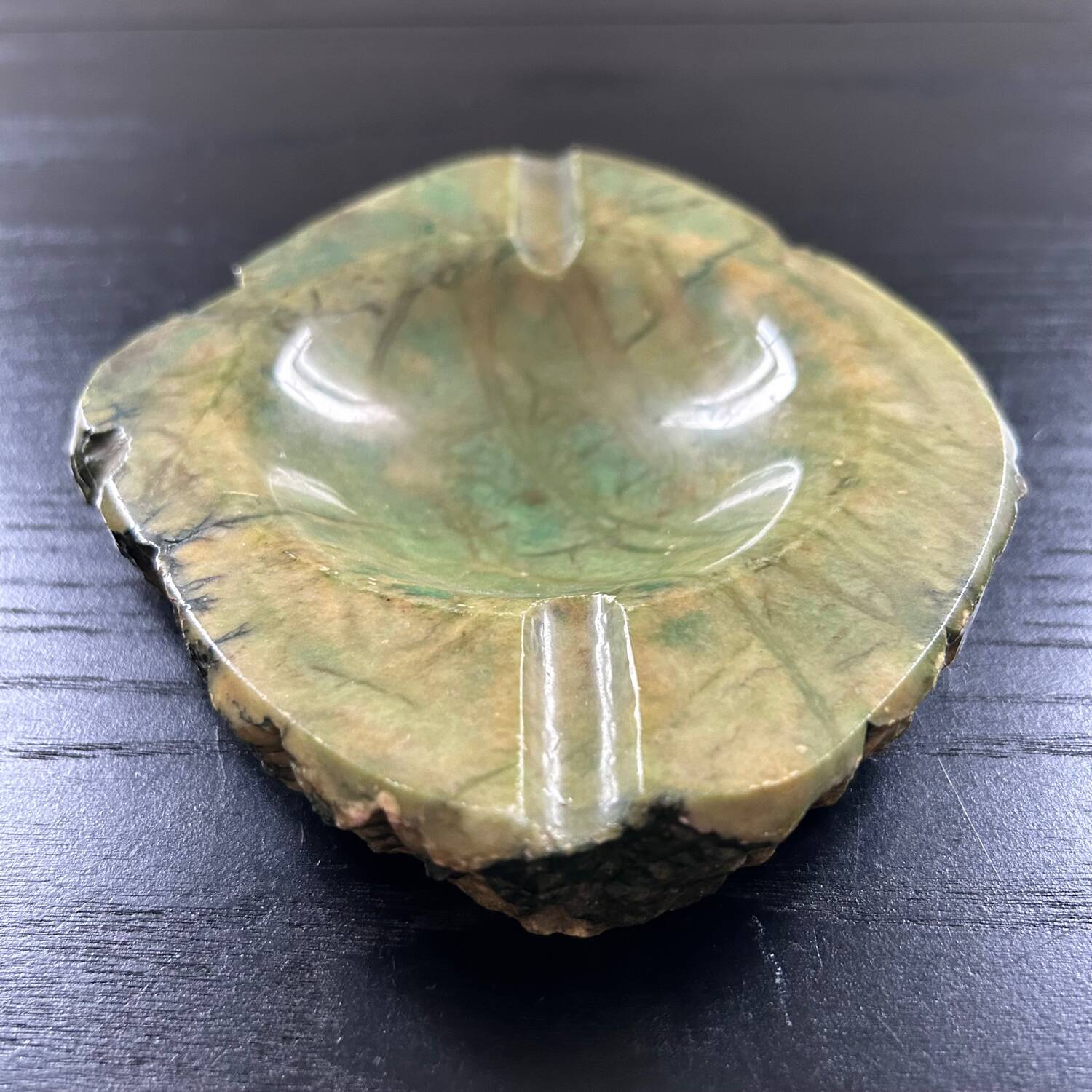 Green calcite ashtray