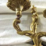 Louis XV style bronze wall lamp with 2 lights