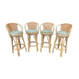 Bamboo bar stools and cannage