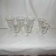Lot 7 verres ancien sur pied