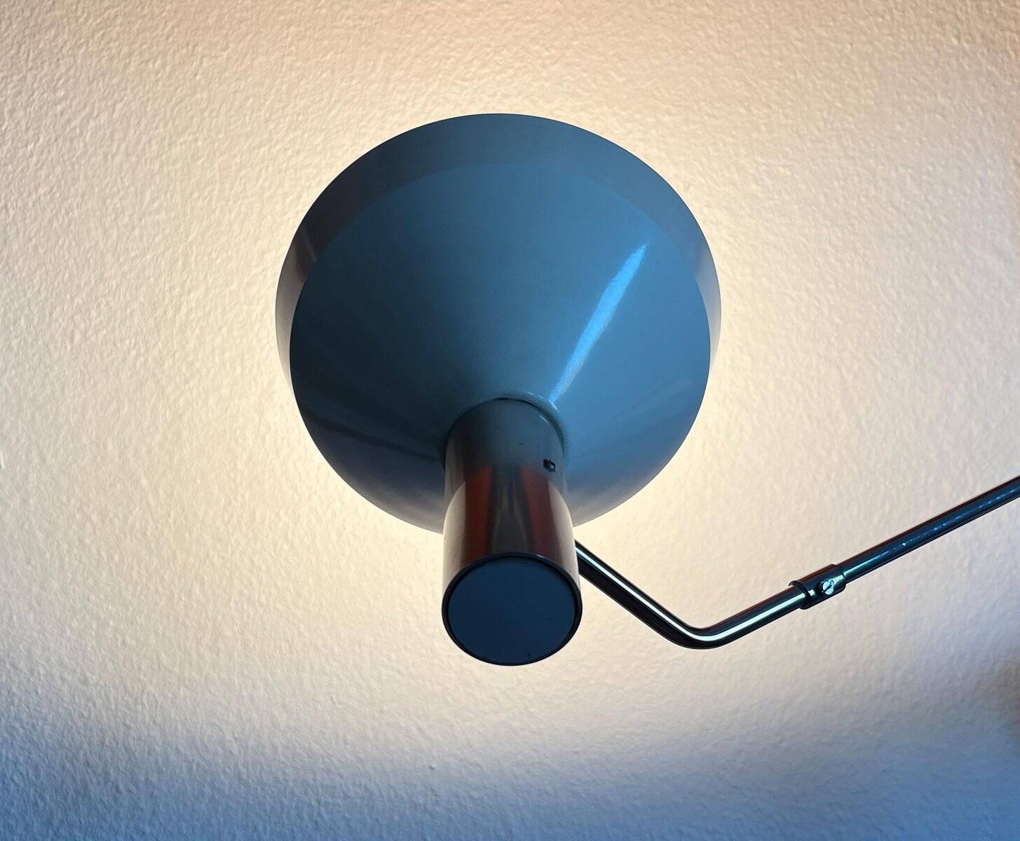 Mid-century minimalist Swiss table lamp with a clamp by Rosemarie and Rico Baltensweiler for Baltensweiler, 1950s.