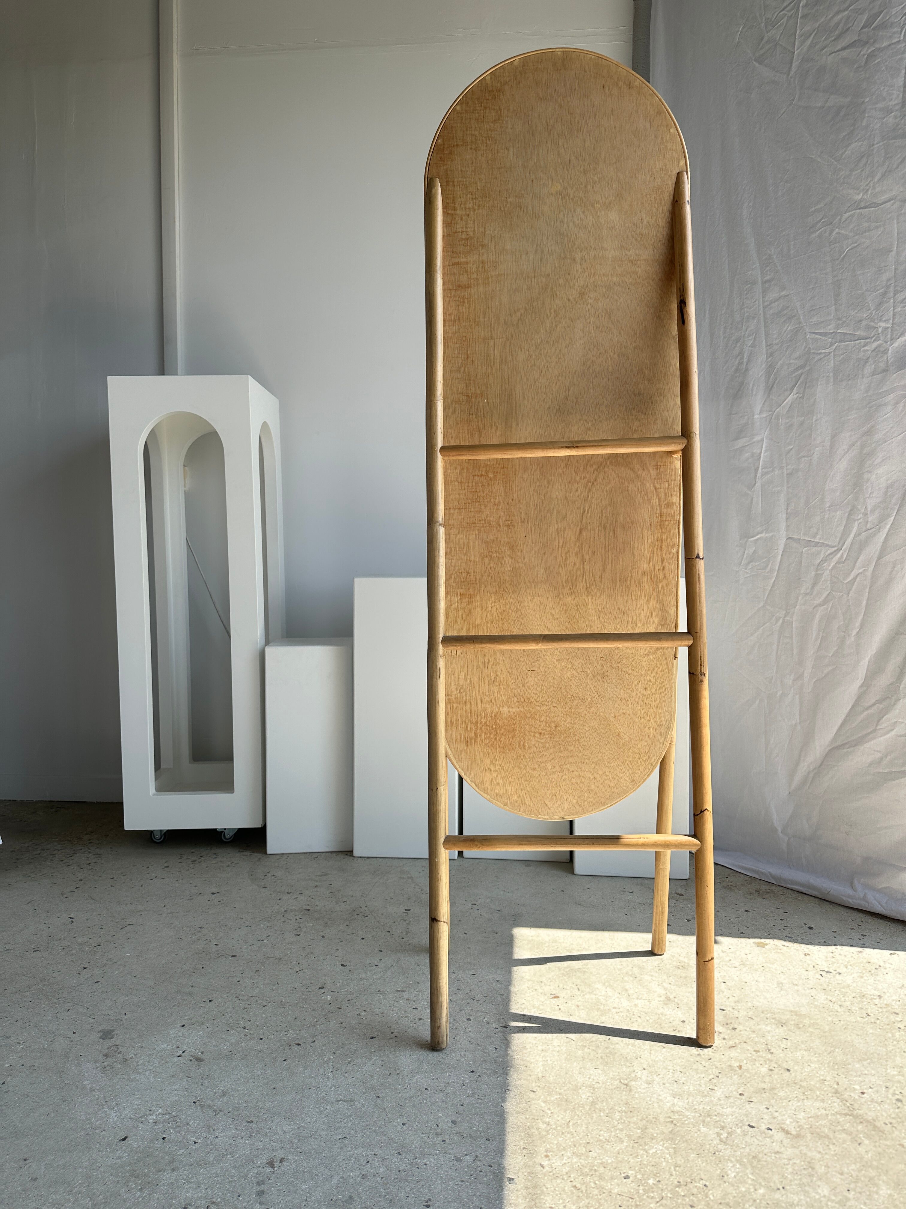 Floor mirror in bamboo and rattan H:1m80