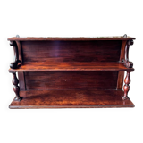 Elégante étagère murale victorienne en acajou. Fin XIXe