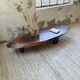 Table basse années 50 plateau bois exotique XXL