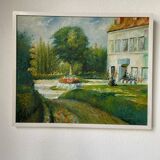 Homemade oil painting on wood