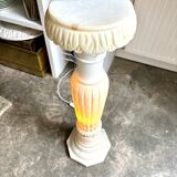 Column, illuminated alabaster saddle