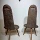 Paire de chaises religieuses et 1 applique