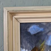 Mid-century modern swedish vintage landscape oil painting