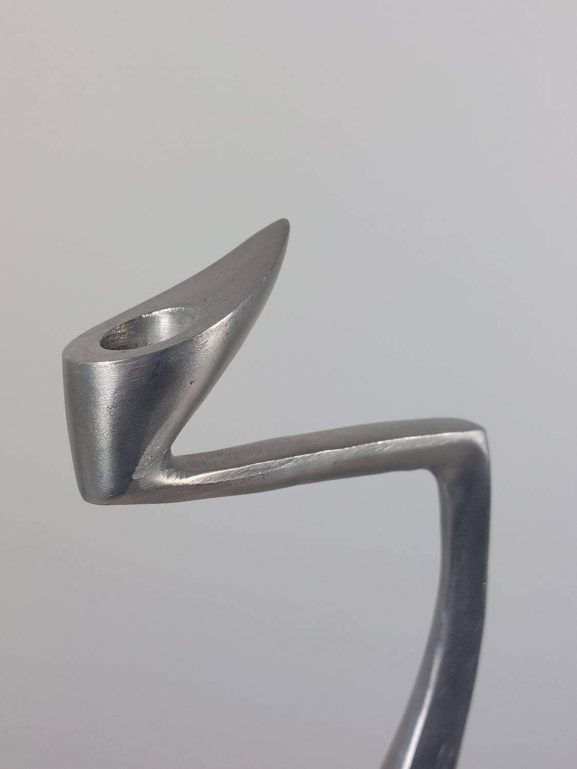 Pair of postmodern aluminium candlesticks by Matthew Hilton