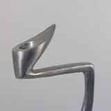 Pair of postmodern aluminium candlesticks by Matthew Hilton