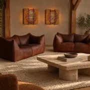 Le Bambole sofa in buffalo leather by Mario Bellini for B&B Italia, 1970s