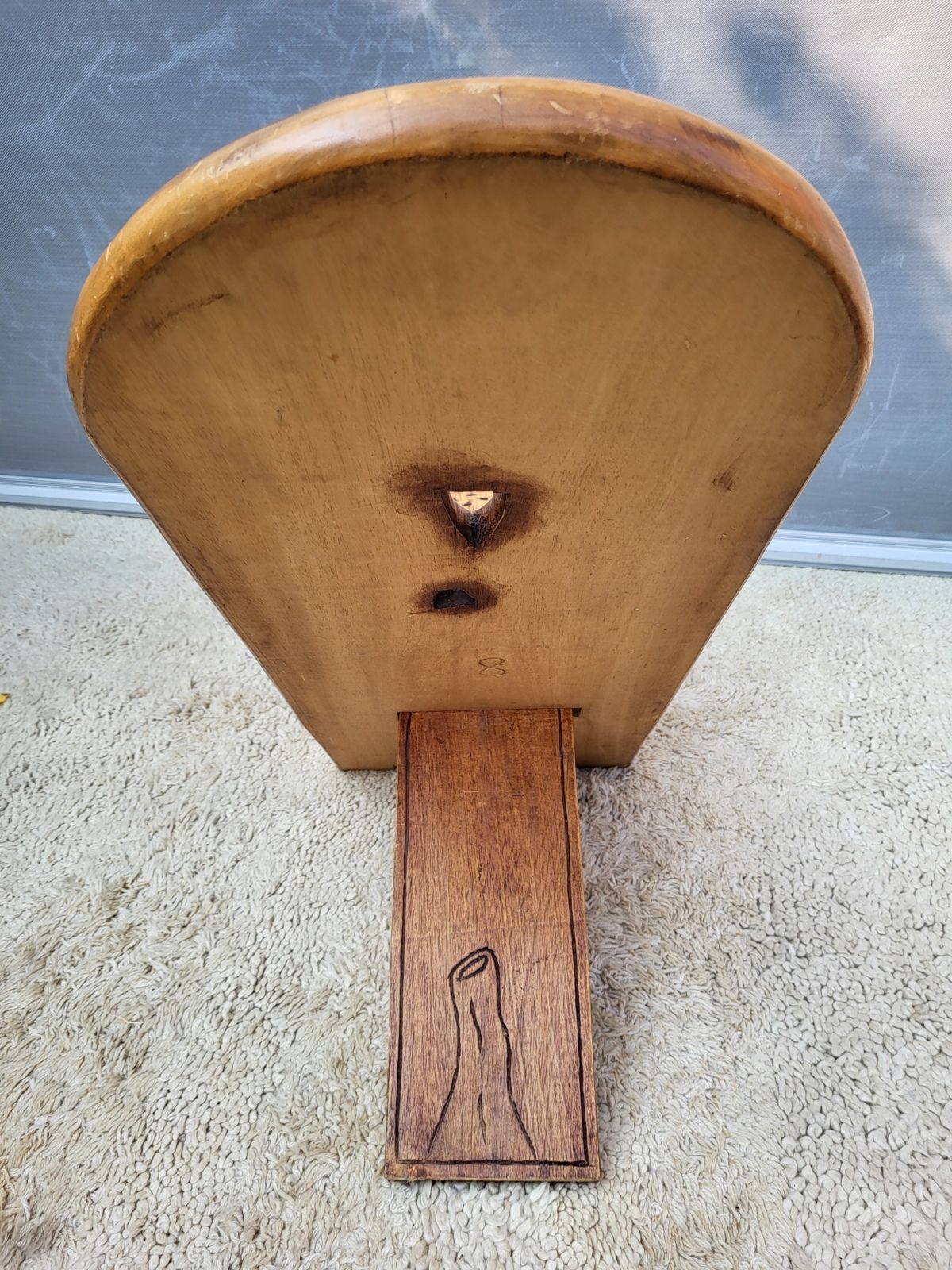 Chaise africaine bois sculpté escamotable