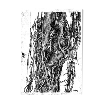 Original "meandering" monotype, illustration