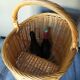 Asymmetrical woven rattan basket