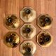 Suite de 7 appliques, plafonniers vintage, laiton, Motoko Ishii pour Staff Leuchten 1970