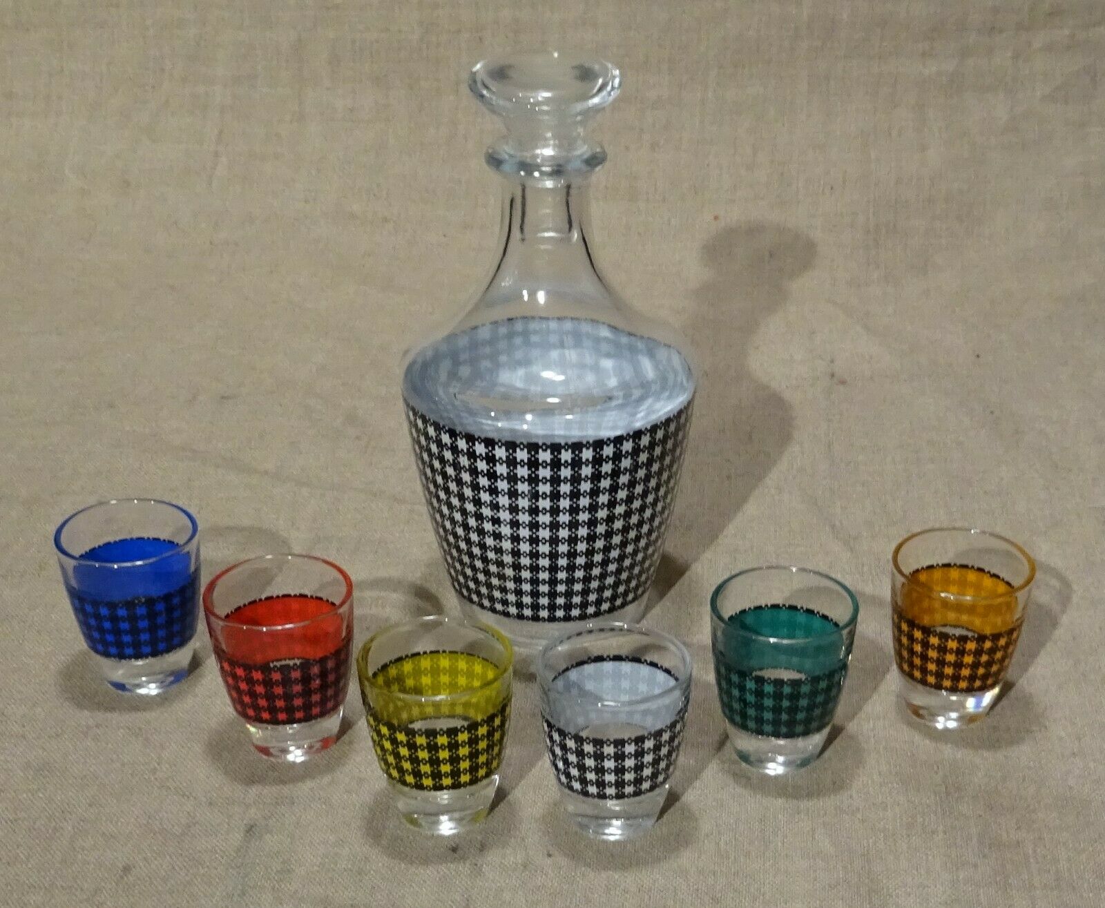 Service à alcool carafe avec 6 verre vintage 60's 70's