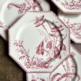 6 dessert plates in ironstone Clairefontaine, "Indiana" service.