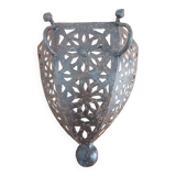 Moroccan wall light in patinated metal
