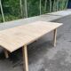 Scandinavian extendable dining table stripped in raw solid wood 1990