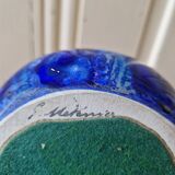 jug or carafe signed Gilbert Méténier enamelled stoneware