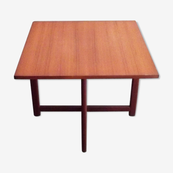 square Danish coffee table in teak circa 1960
