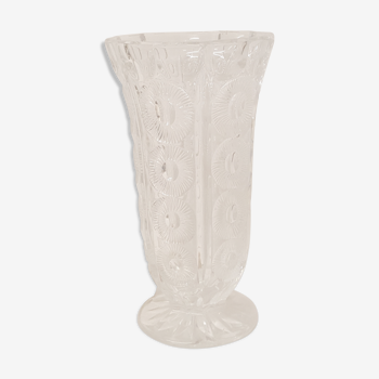 Glass vase and cut crystal, art deco