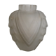 White frosted glass Art Deco vase with geometric patterns