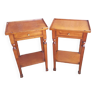 Paire de chevet table de nuit avec tiroir en bois vintage