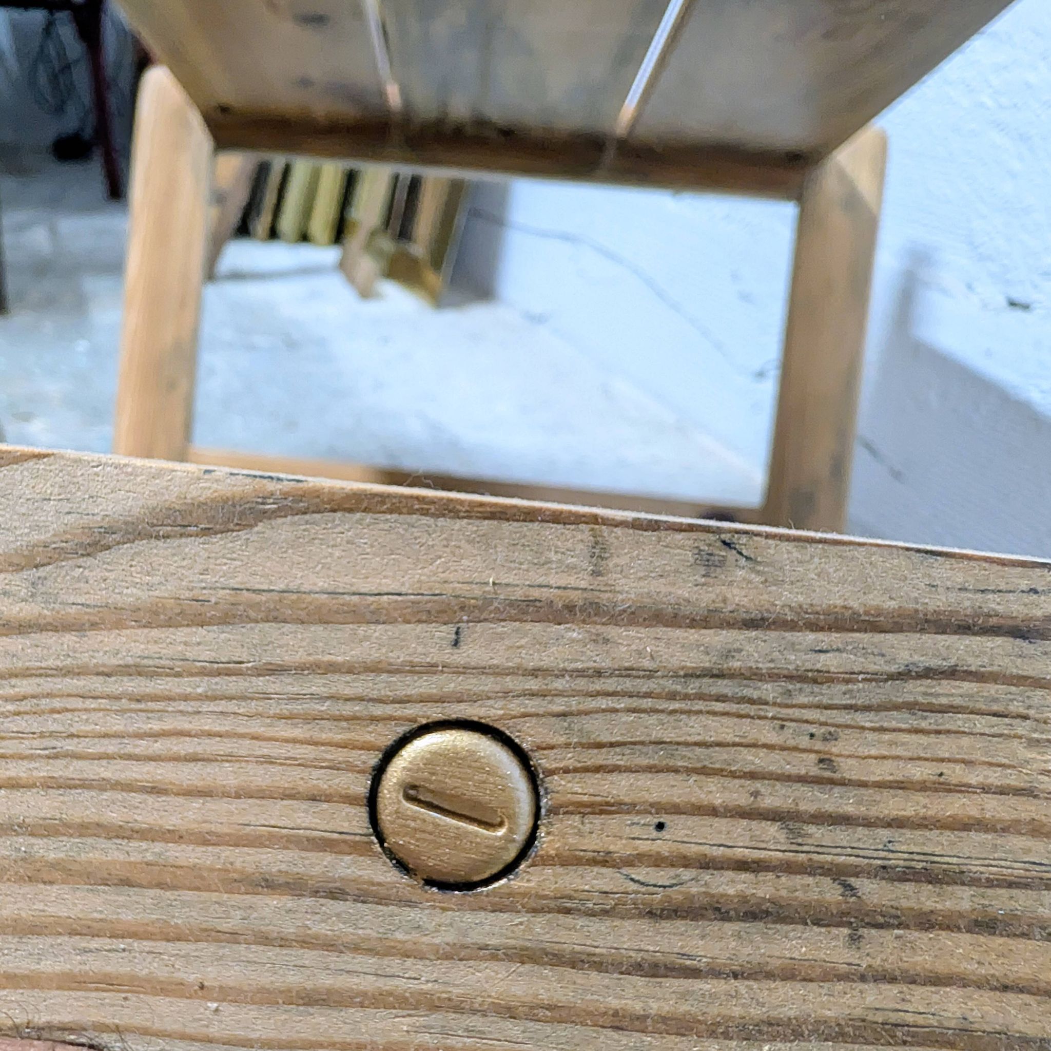 Table basse en pin massif, années 60