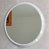 Vintage gray round space age plastic wall mirror
