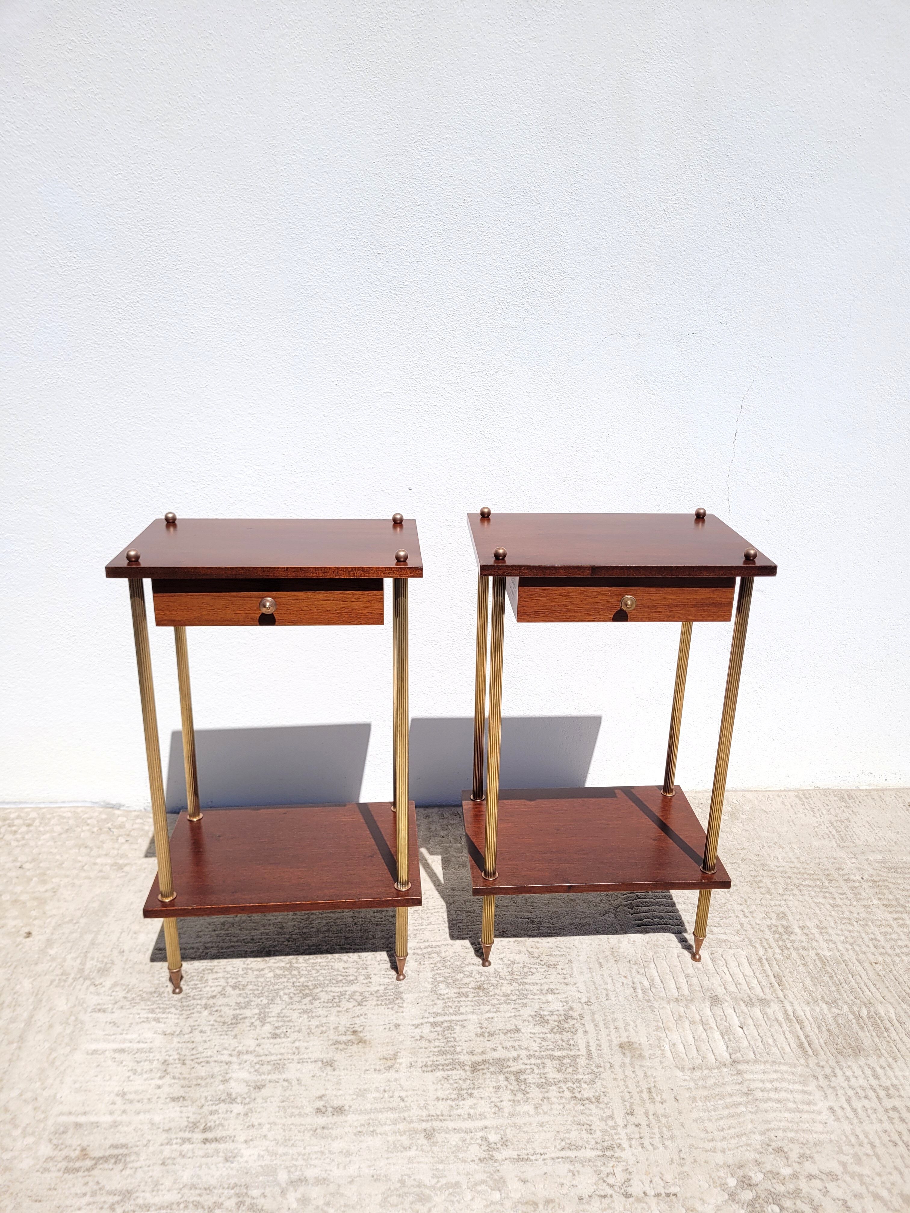 Pair bedside tables 1950