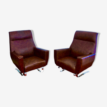 2 fauteuils luge années 60, confortable