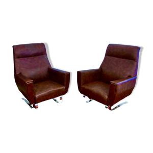 2 fauteuils luge années 60, confortable