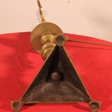 bronze candlestick from the 17th century converted into a lamp with its lampshade
