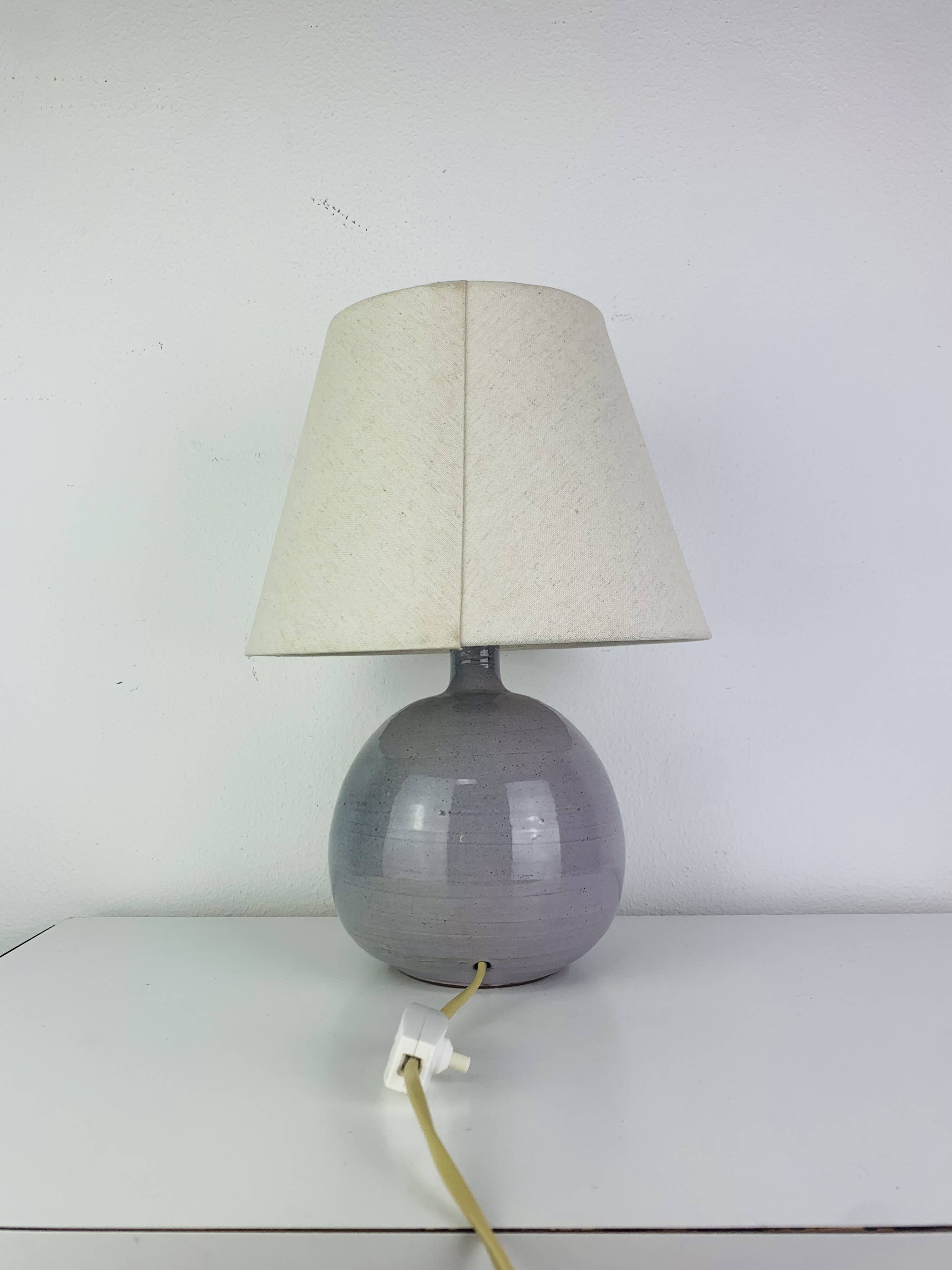 Ceramic ball lamp grey/blue, vintage 1960s