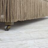 1950s, Danish 2-seater sofa, furniture velour, teak wood legs.