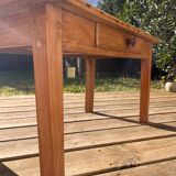Old farmhouse coffee table in solid wood, 1 drawer