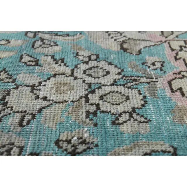 ❤1970s Vintage Persian Handmade Wool Cotton Blue Area Rug❤ 302x376
